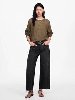 NWT Madewell 23 Low-Slung Baggy Crop Jeans in Levin wash + Rigid